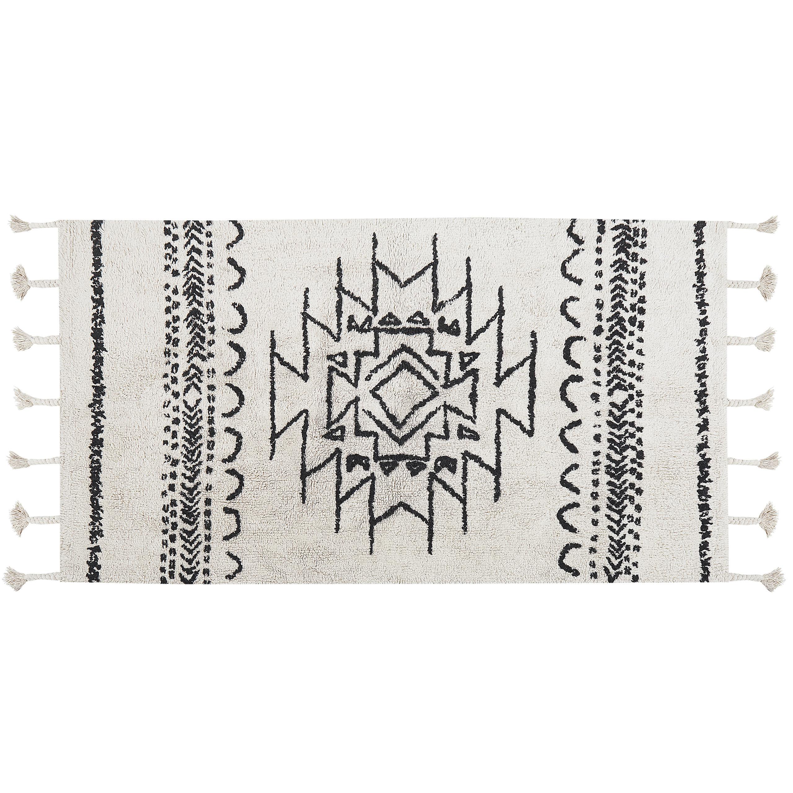 KURZFLOR-TEPPICH Khouribga 150/80 cm - Weiß, Textil (80/150cm) - Beliani