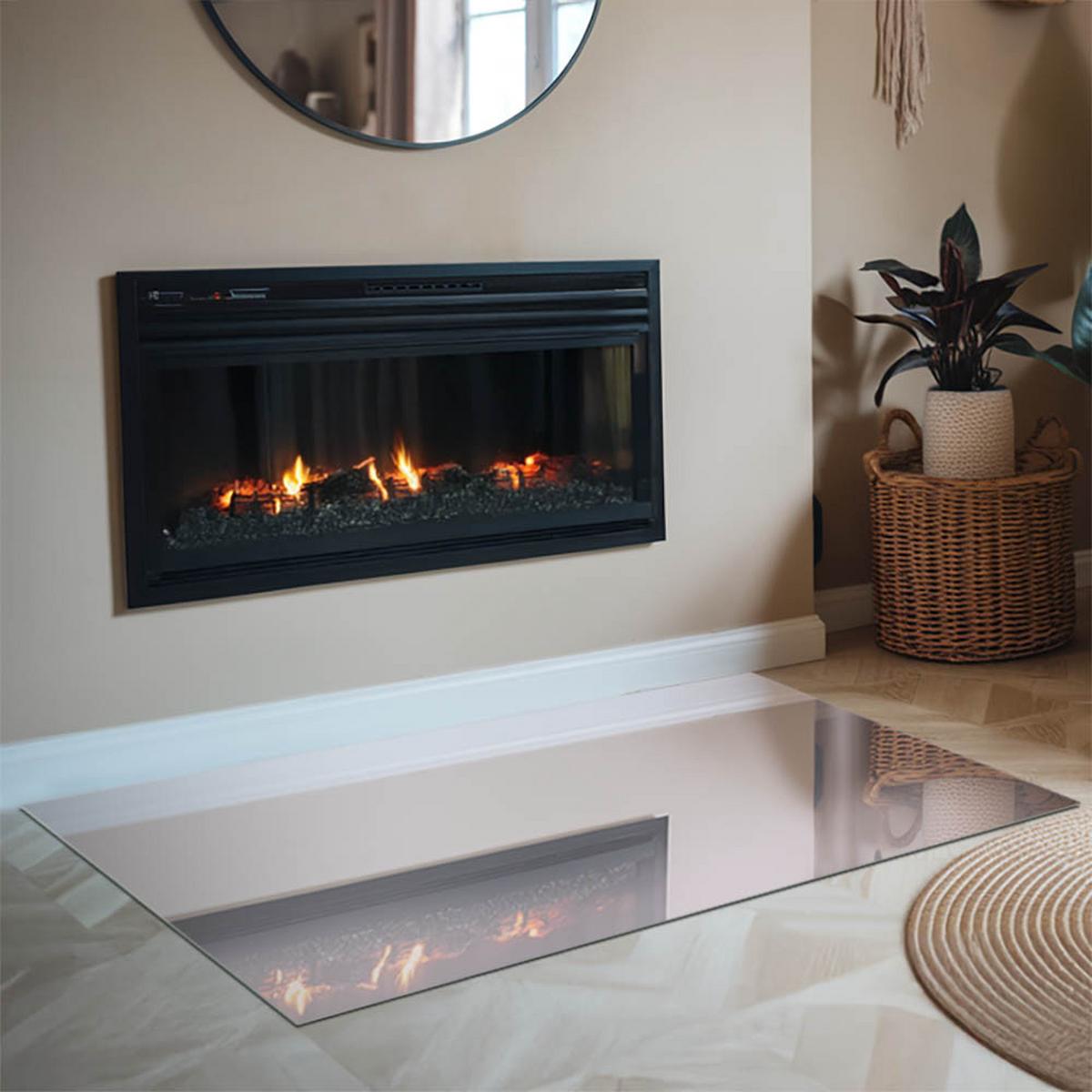 GLASPLATTE für Kamin 120x80 cm - Lila, Glas (120/80/0.4cm) - TULUP