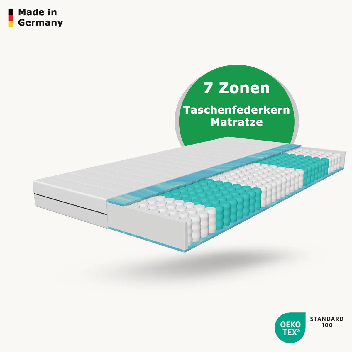 FEDERKERNMATRATZE Orthopädische H3 Komfort 120x200 cm - Weiß, Textil (120/200cm) - Schlaftroll