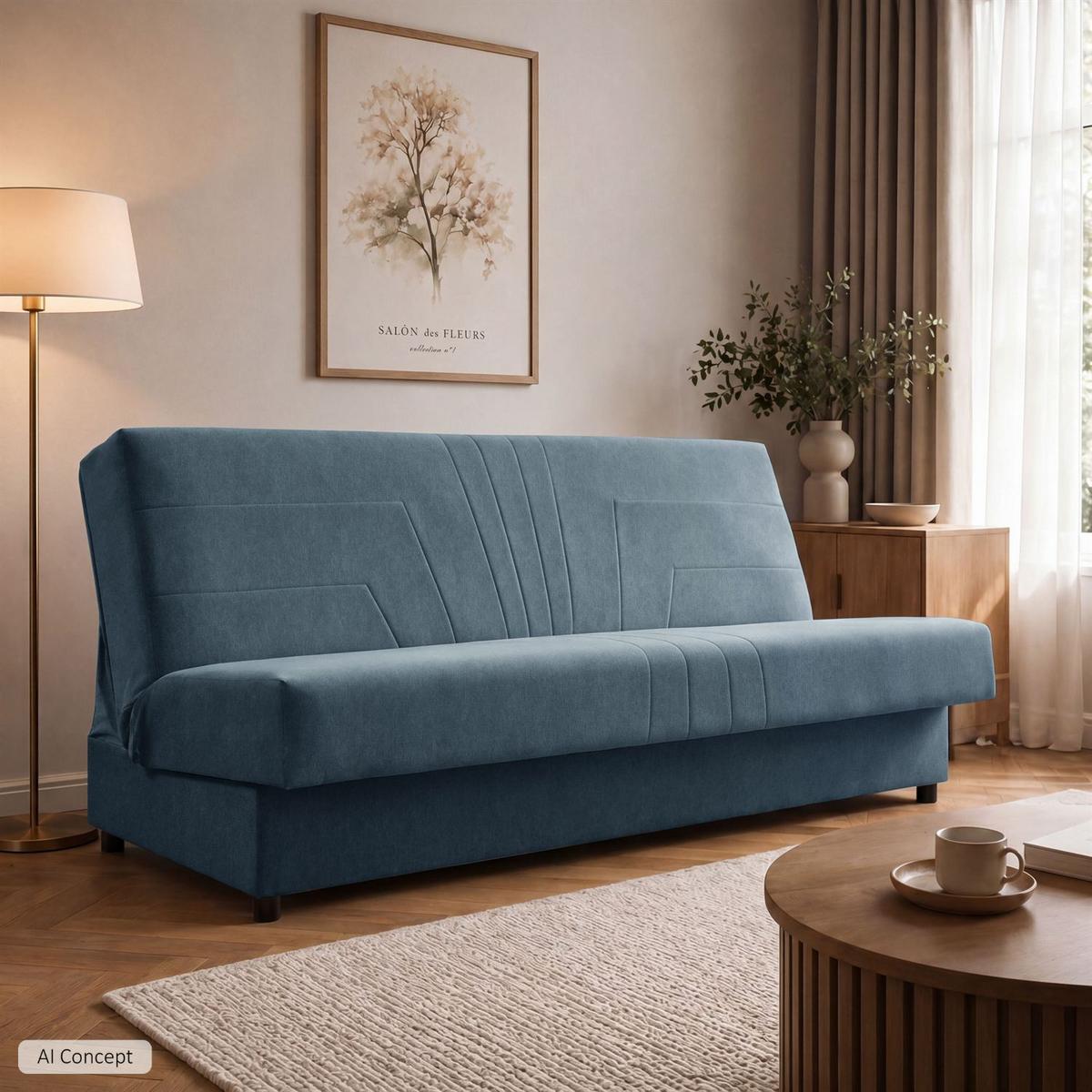 SCHLAFSOFA VERO II mit Schlaffunktion Castel 74 - Blau, Textil (191/88/90cm) - Lookway