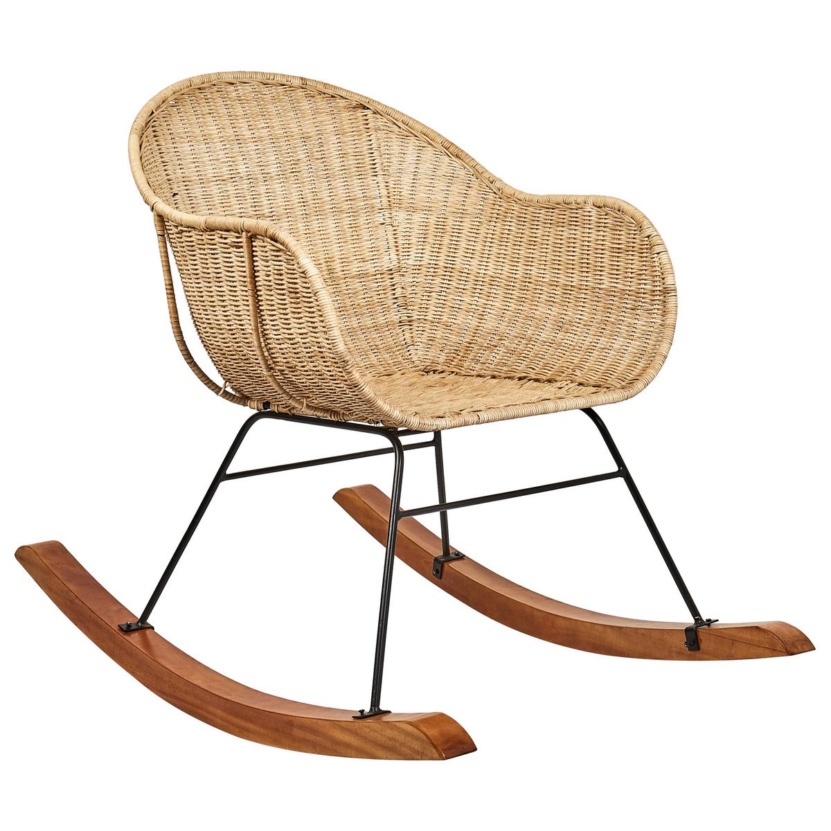 SCHAUKELSTÜHLE 2er Set Naturfarben Lavinio - Naturfarben, Naturmaterialien (61/80/98cm) - Beliani