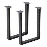 TISCHGESTELL-SET 2 TLG. Holsted - Schwarz, Metall (28/40/7cm) - [en.casa]