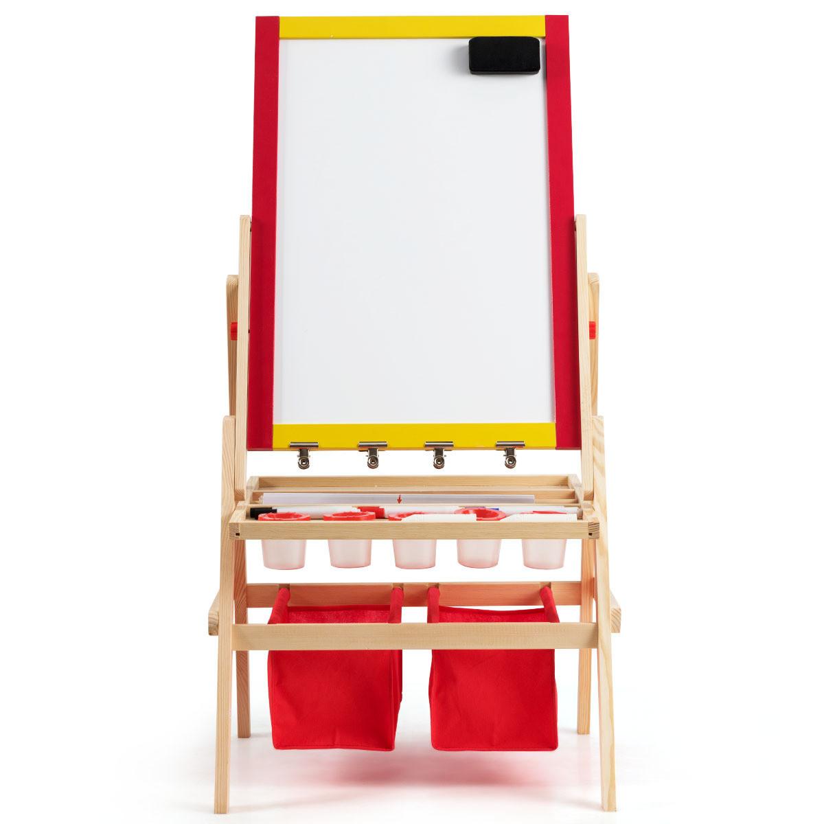 KINDERSTAFFELEI Rot - Rot, Holz (52.5/106.5/51.5cm) - COSTWAY