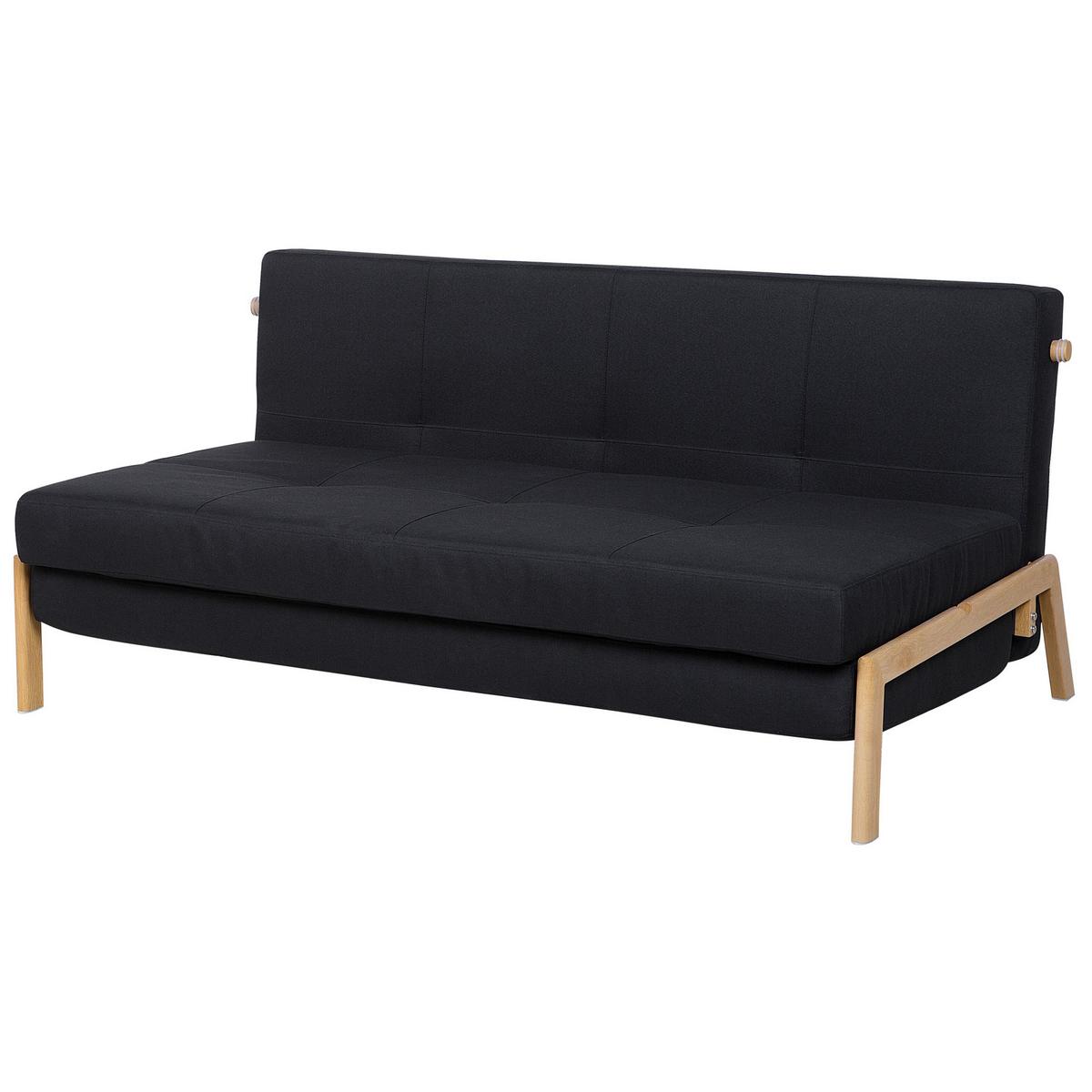 2-SITZER-SCHLAFSOFA Polsterbezug Schwarz Edland - Schwarz, Textil (152/76/92cm) - Beliani