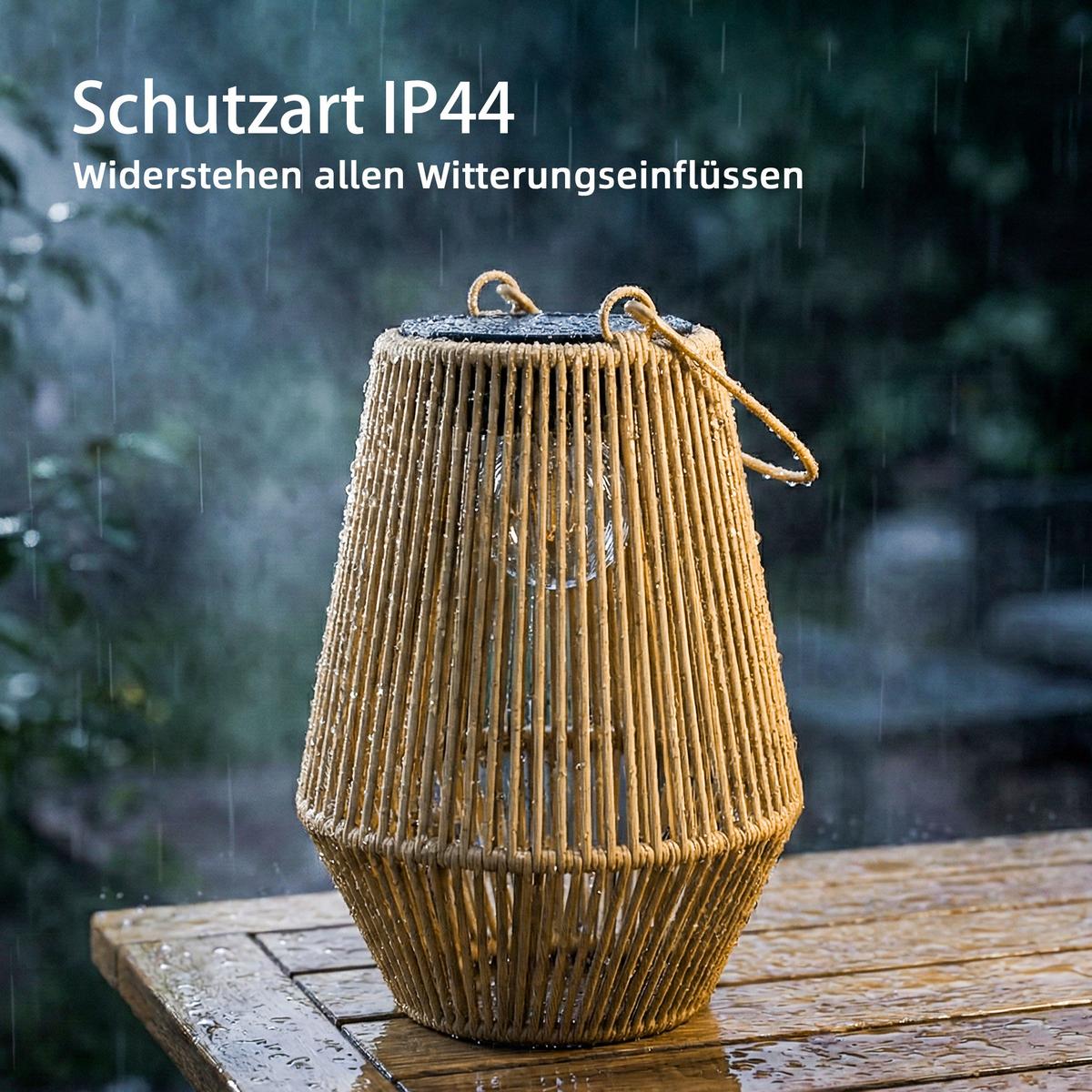RATTAN-LAMPE 2ER-SET Braun - Braun, Kunststoff (16/16/21cm) - Outsunny