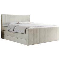 BOXSPRINGBETT KING DOREN 200/200 Beige Velvet - H3 - Beige, Holz/Textil (200/200cm) - MKS