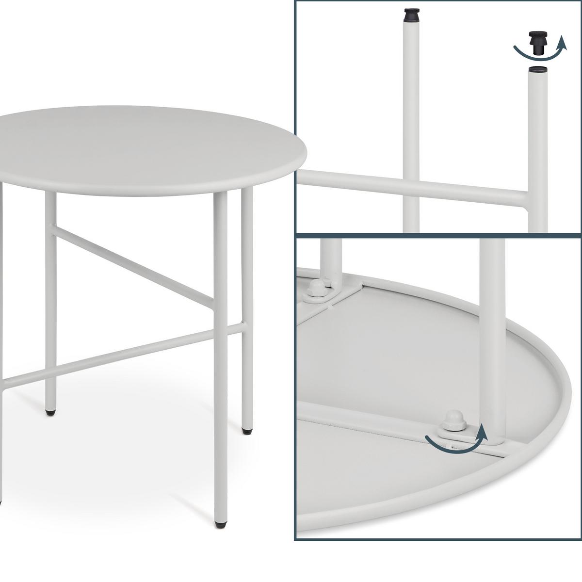 BEISTELLTISCH Finn Ø 44/46 cm Hellgrau - Hellgrau, Metall (44/44/46cm) - BoMoe