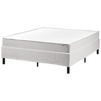 BOXSPRINGBETT ohne Kopfteil 140/200 cm Stoff Hellgrau Countess - Hellgrau, Textil (140/200cm) - Beliani