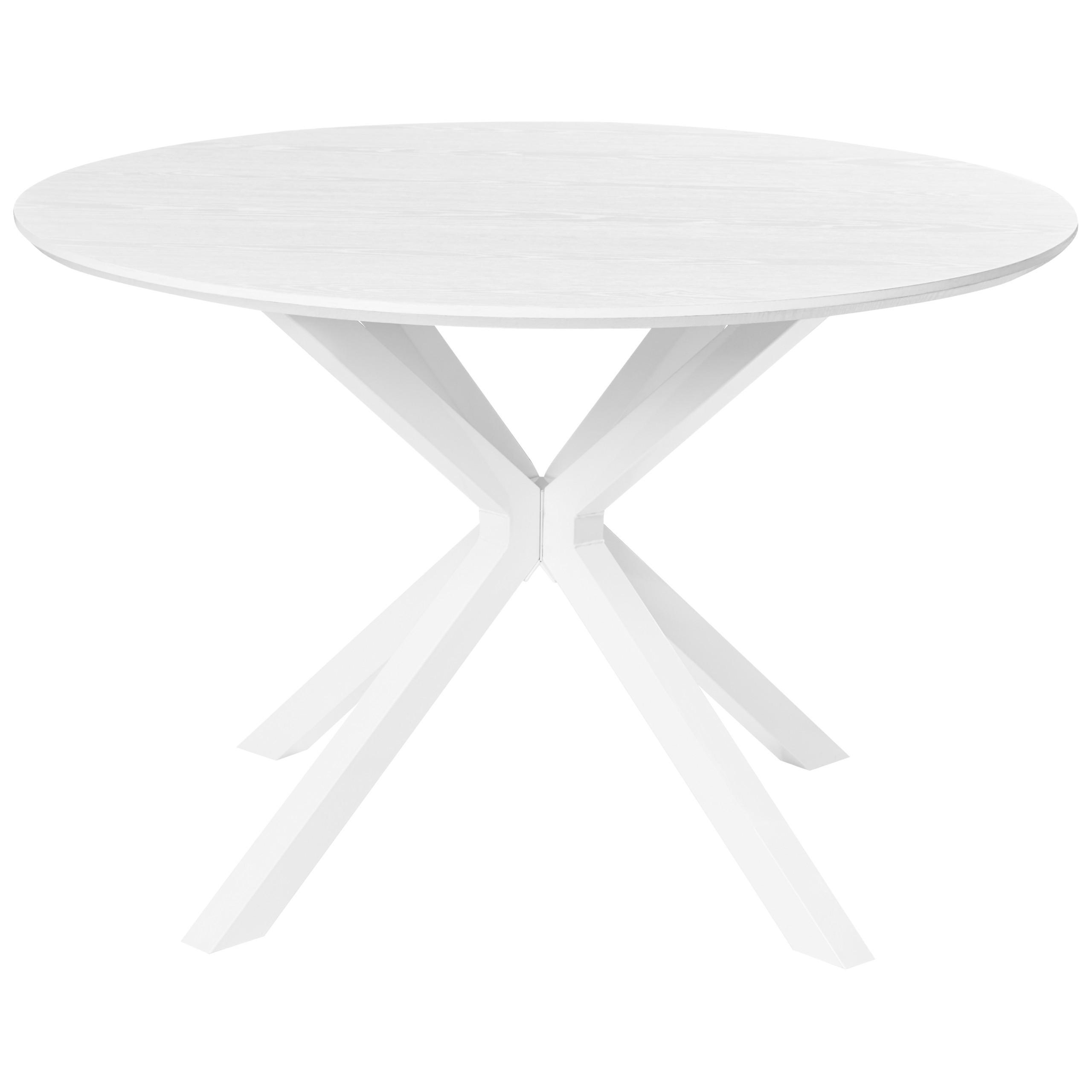 ESSTISCH Weiß 120/120 cm Fitzroy - Weiß, Holzwerkstoff (120/120/75cm) - Beliani