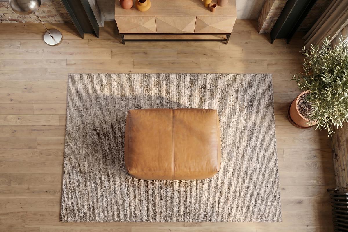 POLSTERHOCKER CELESTE Braun Leder - Braun, Leder/Kunststoff (120/48/80cm) - KAWOLA