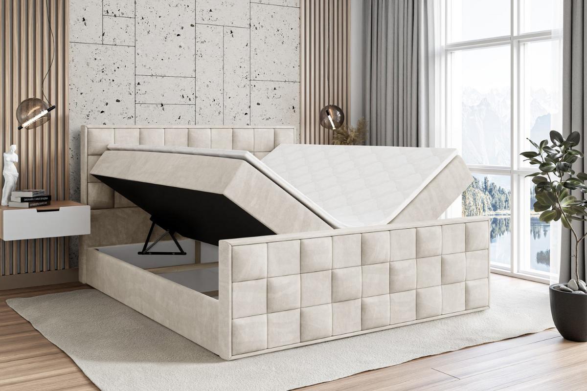 BOXBETT ZAFIRA - 140x200 - H4 - Ecru - Ecru, Holzwerkstoff (140/200cm) - ALTDECOR