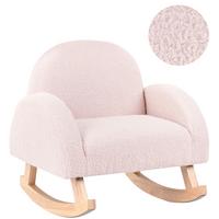 KINDERSCHAUKELSTUHL Bouclé Pastellrosa Hug - Pink, Textil (54/53/52cm) - Beliani