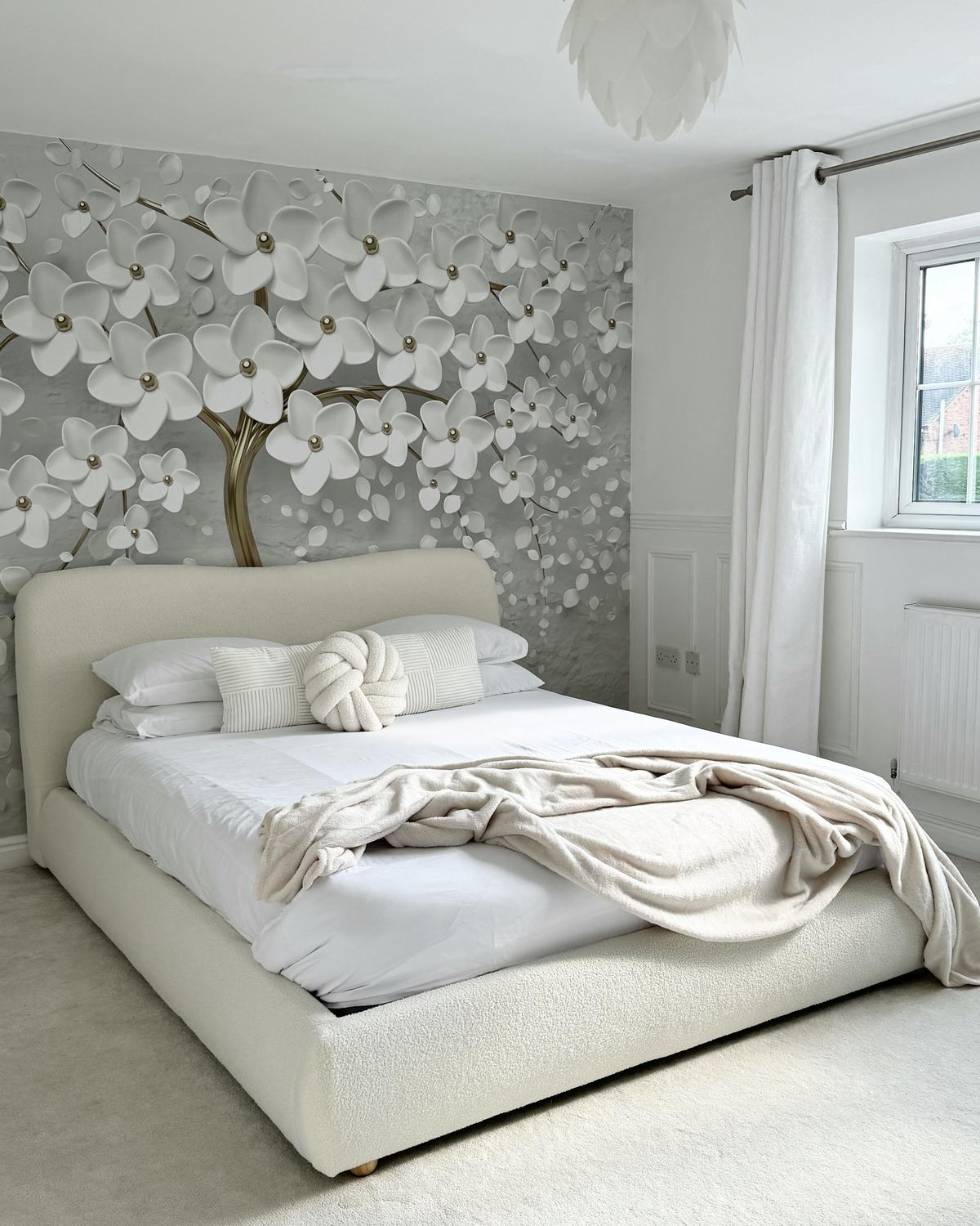 DECKE Cremeweiß Bayburt 200/220 cm - Ecru, Textil (200/220cm) - Beliani