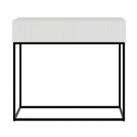 KONSOLENTISCH Veldio Weiß mit schwarzen Beinen 90 cm - Schwarz/Weiß, Holzwerkstoff/Metall (35.6/90/79cm) - Selsey