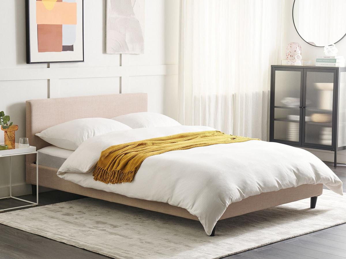 BETTRAHMENBEZUG 140/200 cm Beige Fitou - Beige, Textil (150/214cm) - Beliani