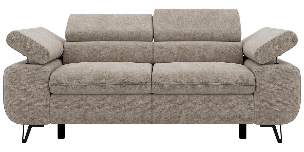 2-SITZER SOFA PETER - Greige Stukture - Greige/Schwarz, Textil/Metall (200/76/99cm) - MKS