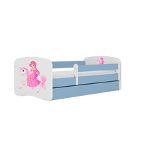 KINDERBETT Prinzessin zu Pferd mit Schublade und Matratze 140/70 - Blau, Holzwerkstoff (70/140cm) - RAUMHIRSCH FURNITURE
