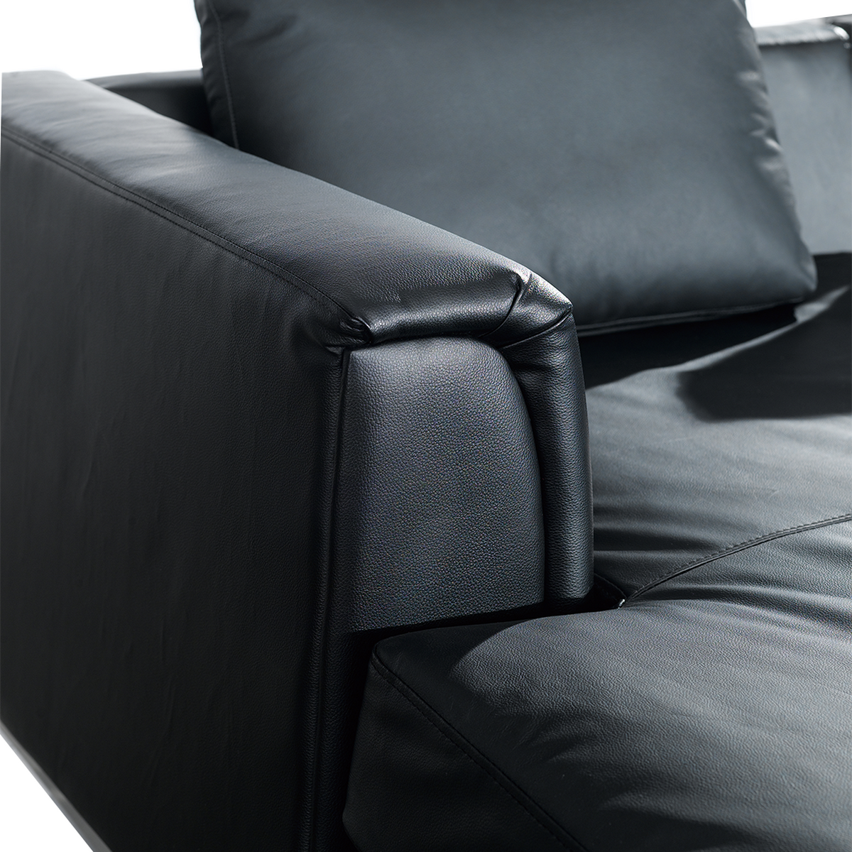 ECKSOFA Leder Schwarz linksseitig Oslo - Schwarz, Leder/Fell (270/151cm) - Beliani