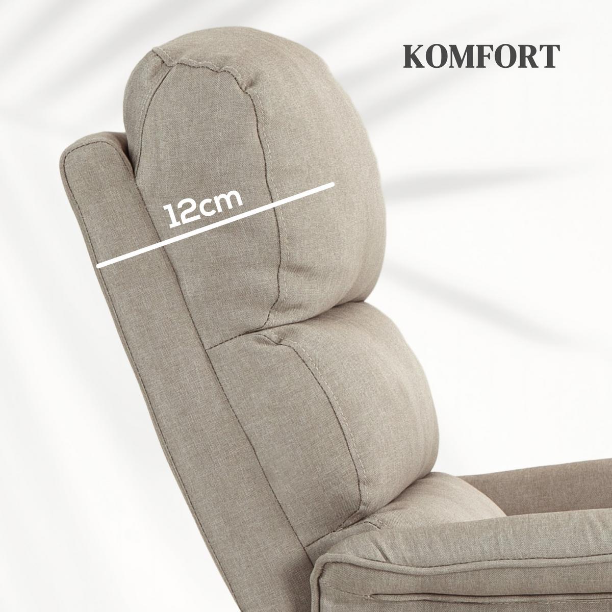 FERNSEHSESSEL mit Aufstehhilfe Elektrisch, Relaxsessel mit Liegefunktion Beige - Beige/Schwarz, Textil/Metall (90/96/66cm) - HOMCOM