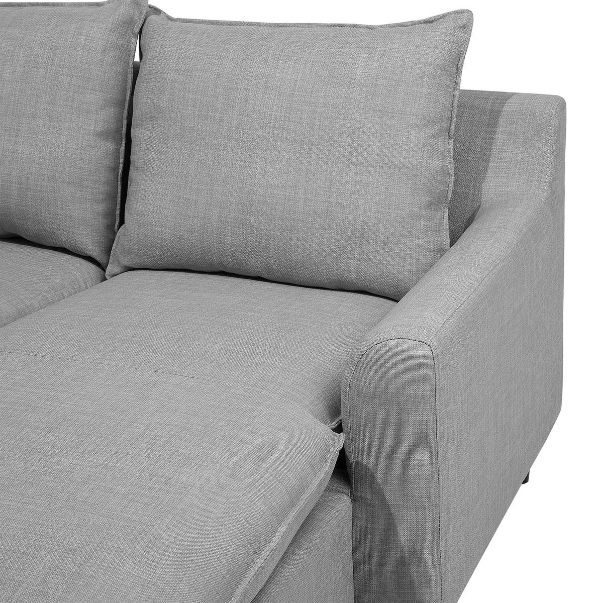 ECKSOFA Polsterbezug Hellgrau Elvenes - Hellgrau, Textil (206/140cm) - Beliani