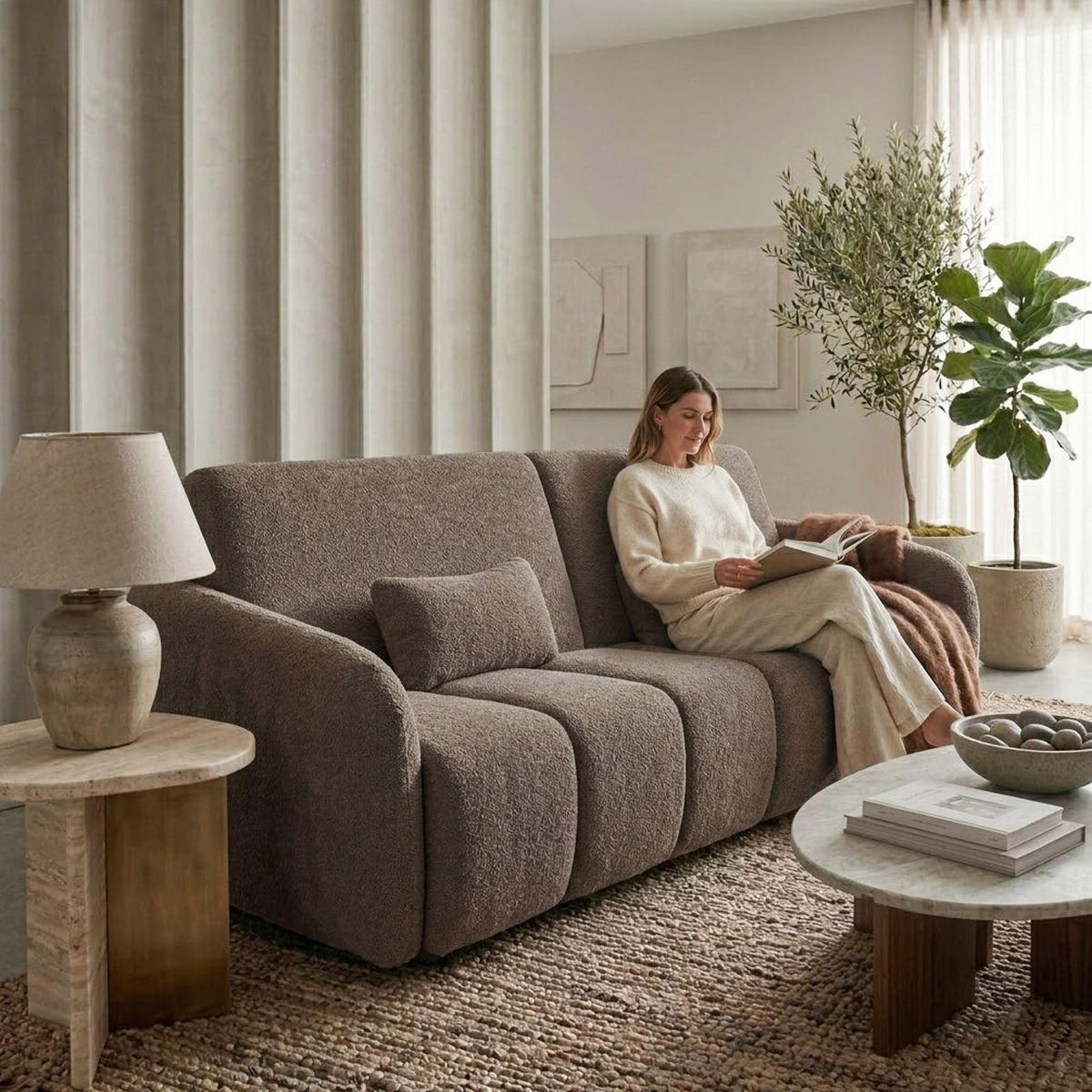 SCHLAFSOFA Carla 3-Sitzer mit Schlaffunktion, Braun - Braun, Textil (225/93/100cm) - Beautysofa
