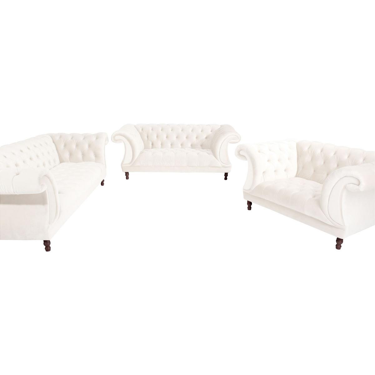 CHESTERFIELD Sessel Kaylin Samtvelours creme - Creme, Kunststoff (100/80/167cm) - 58aufmkessel