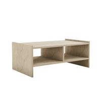 COUCHTISCH mit 2 offenen fächern, travertin-dekor - pera 90/50/35 cm - Beige, Holzwerkstoff (94/50/35cm) - Calicosy