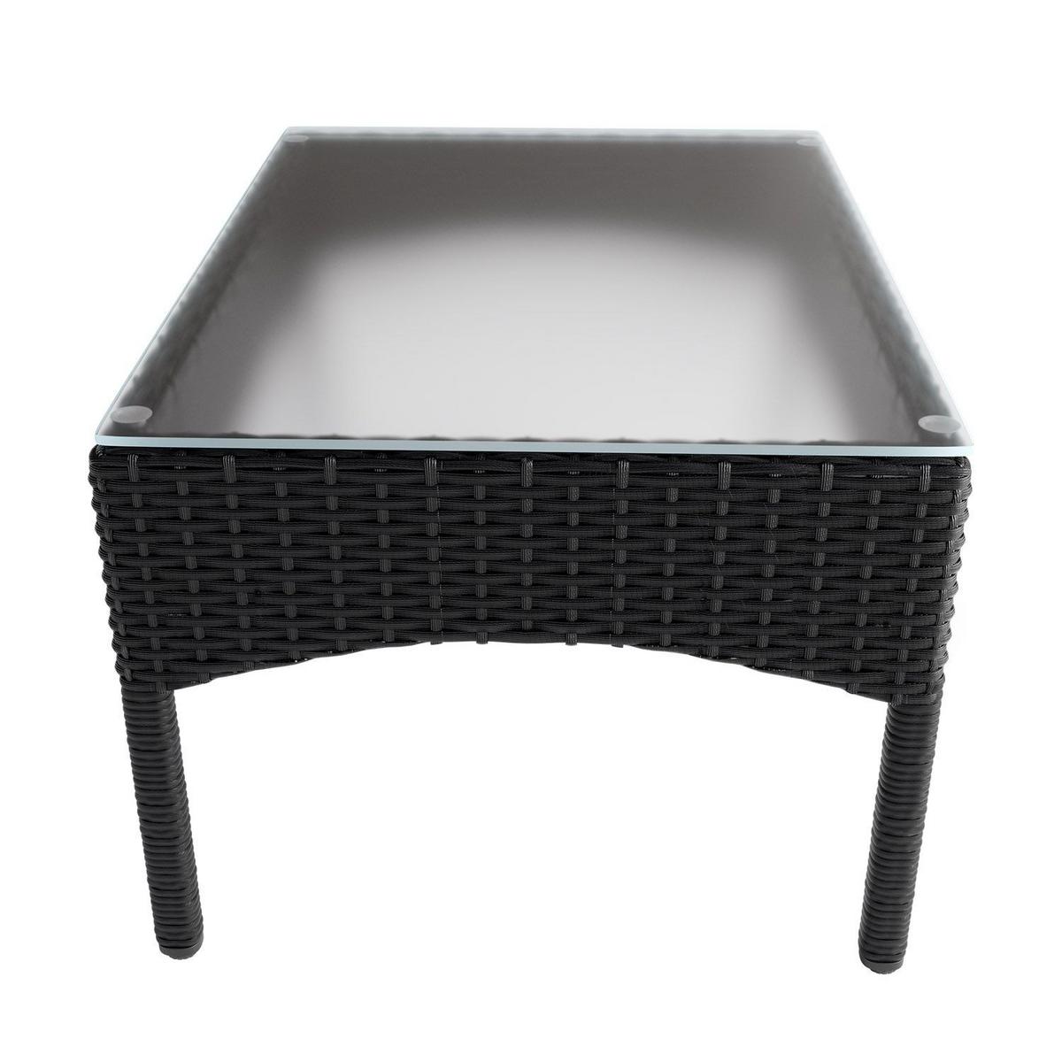 GARTENSET Fort Myers schwarz / dunkelgrau inkl. Abdeckung - Dunkelgrau/Schwarz, Kunststoff/Metall - Juskys