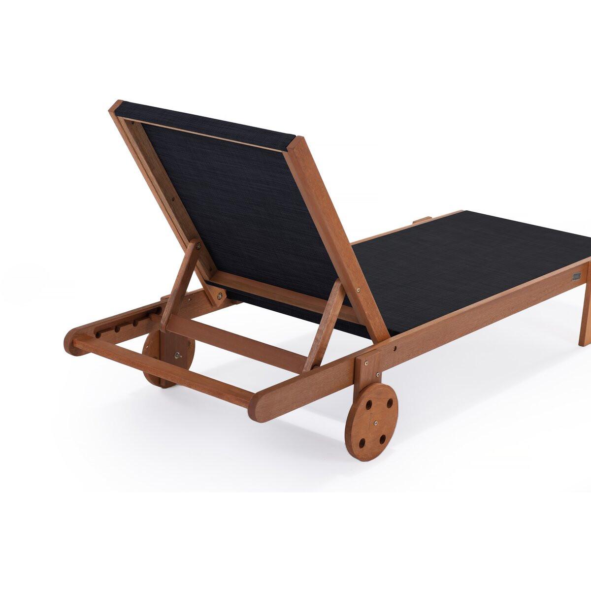 SONNENLIEGE saïgon Schwarz - Schwarz, Metall (71/35/193cm) - Habitat Garten