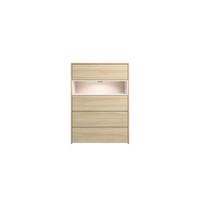 KOMMODE BALYR 79,8/111/40cm mit 4 Schubladen Türen Eiche Helle - Eichefarben/Beige, Holzwerkstoff (79.8/111/40cm) - MASSENO