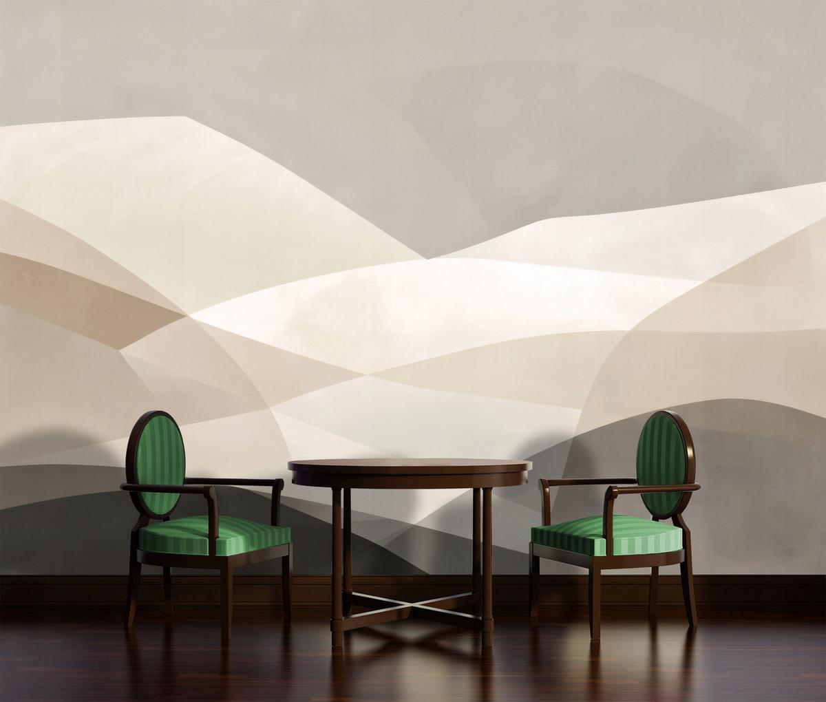 FOTOTAPETE Abstrakt Boho Beige 350x250 cm - Multicolor, Papier (350/250cm) - Wallarena