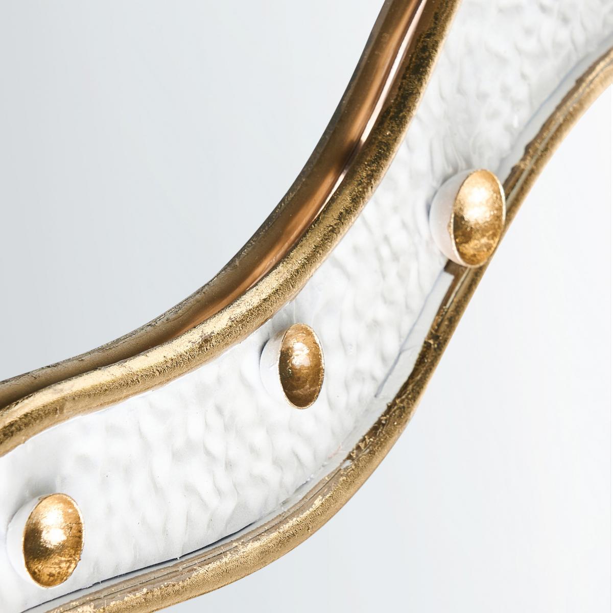 WANDSPIEGEL 45/76 cm Metall Gold Tawley - Goldfarben/Weiß, Metall (45/76/3cm) - Beliani