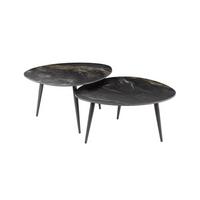 COUCHTISCH PONTE 2ER SET Schwarz Keramik - Schwarz, Keramik/Metall (58/70/40cm) - KAWOLA