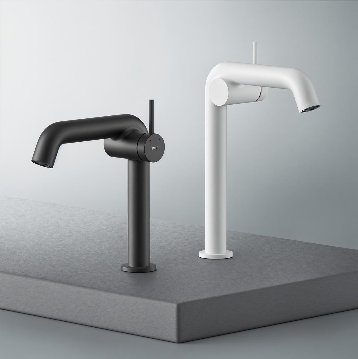 WASCHTISCHARMATUR Ventilkernzertifizierung Weiß Matt 15cm - Weiß, Metall (20/7.6/22.2cm) - EMKE