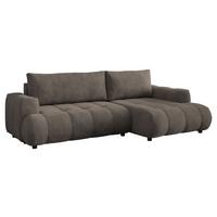 ECKSOFA Haiti, Seite: Rechts 2R+LC - Schwarz/Braun, Holz/Textil (276/156cm) - MIRJAN24