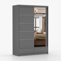 KLEIDERSCHRANK Florence 150 cm, 150/218/61, 2-türig, grau - Grau, Holzwerkstoff (150/218/61cm) - imoebel24