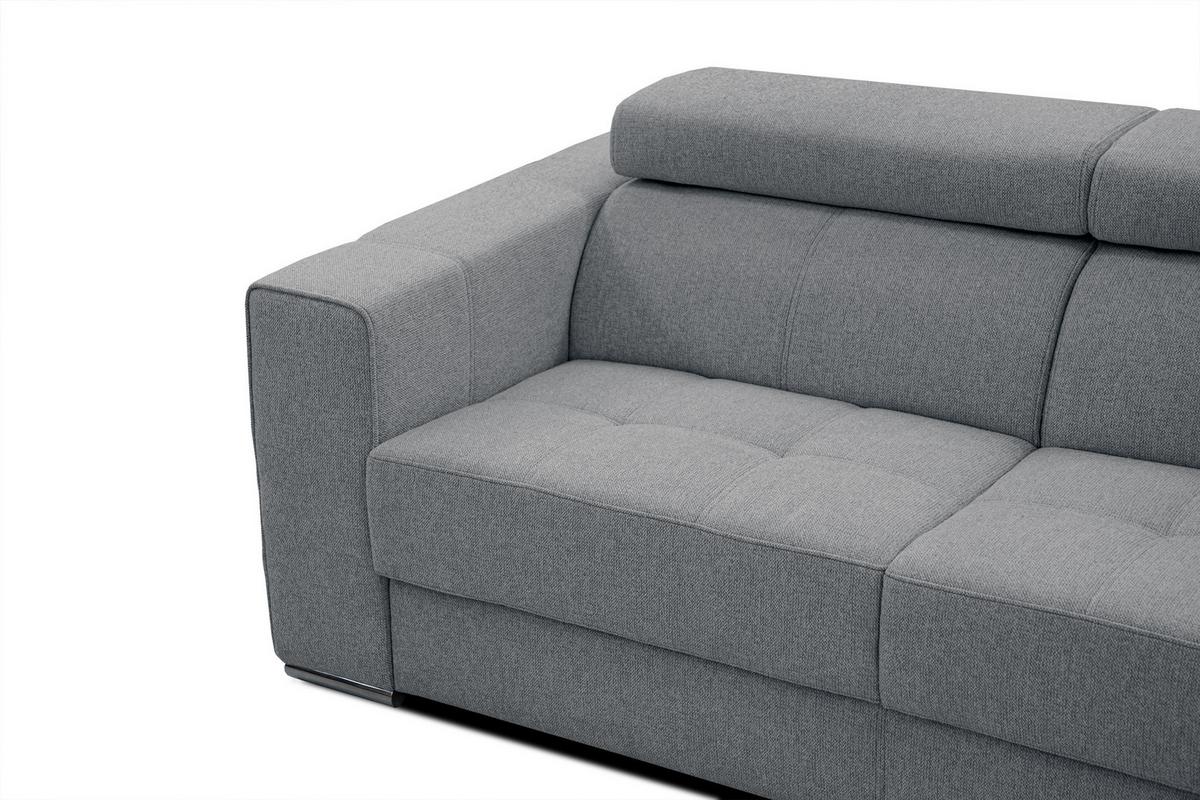 SOFA QUARTZ 3-Sitzer mit Ausziehsitz, grau - Grau, Holzwerkstoff/Textil (202/80/102cm) - Wozimo