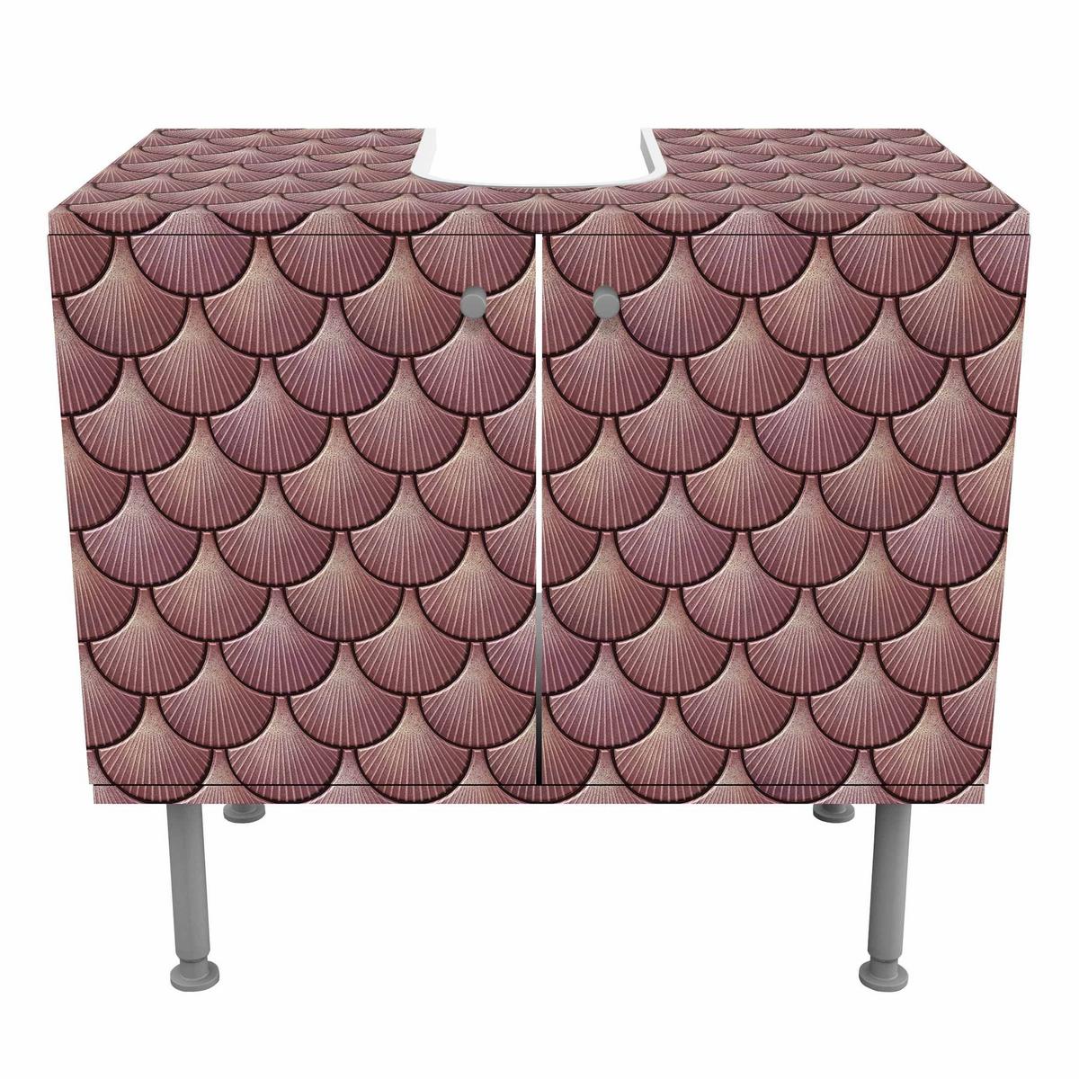 WASCHBECKENUNTERSCHRANK Muschel Fliesen Keramikoptik Rosa 60/55/35 cm - Rosa, Holzwerkstoff (60/55/35cm) - Bilderwelten