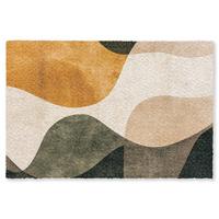 FUSSMATTE Formen - Ockergelb - Abstrakt Flurteppich 60x40 cm - Multicolor, Kunststoff (60/0.4cm) - MuchoWow