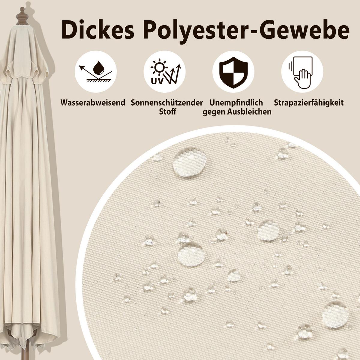 TERRASSENSCHIRM 300cm Beige - Beige, Kunststoff (300/300cm) - COSTWAY