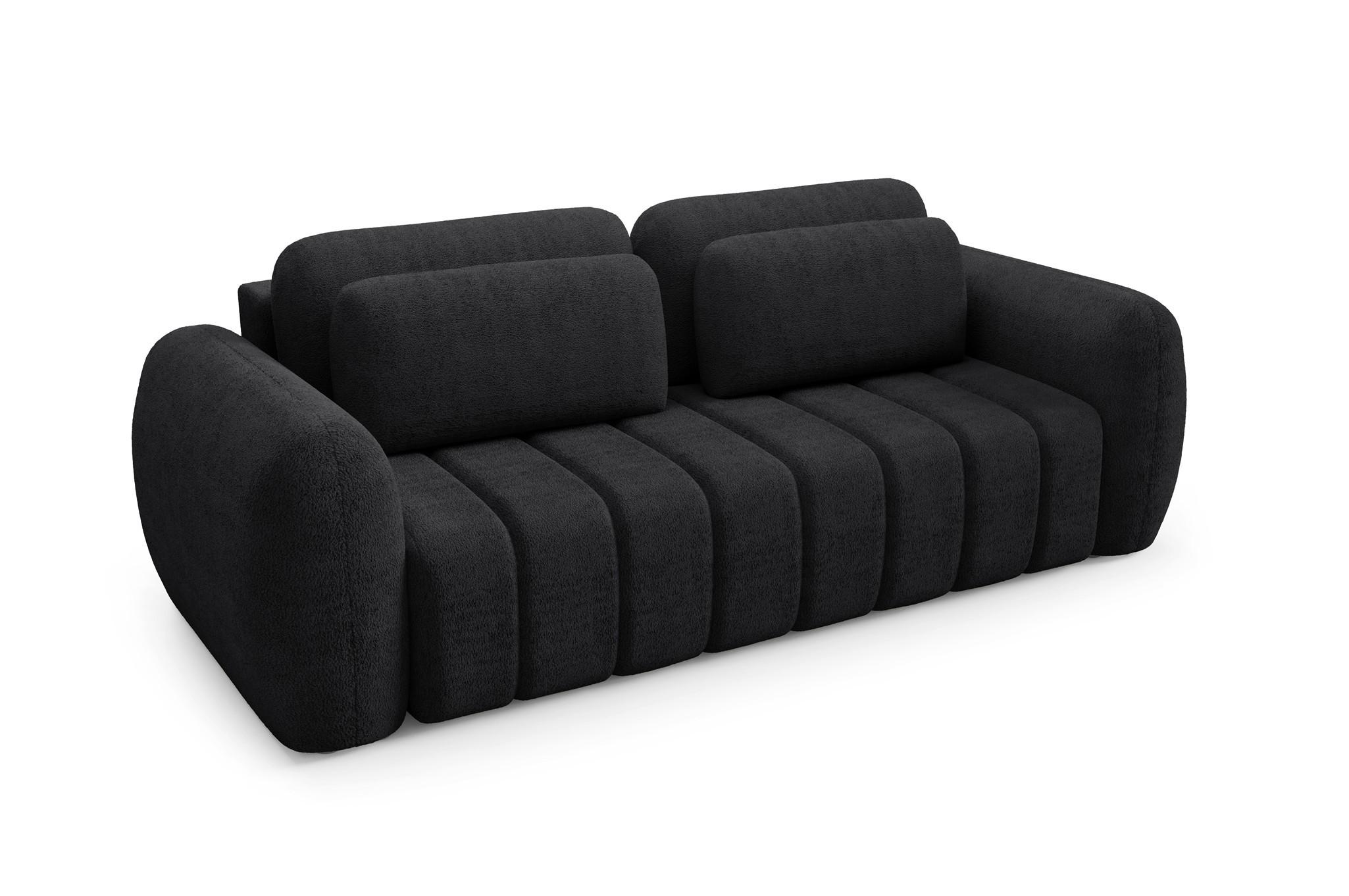 SCHLAFSOFA Caria - Schwarz, Holzwerkstoff/Textil (266/95/110cm) - Fun Möbel