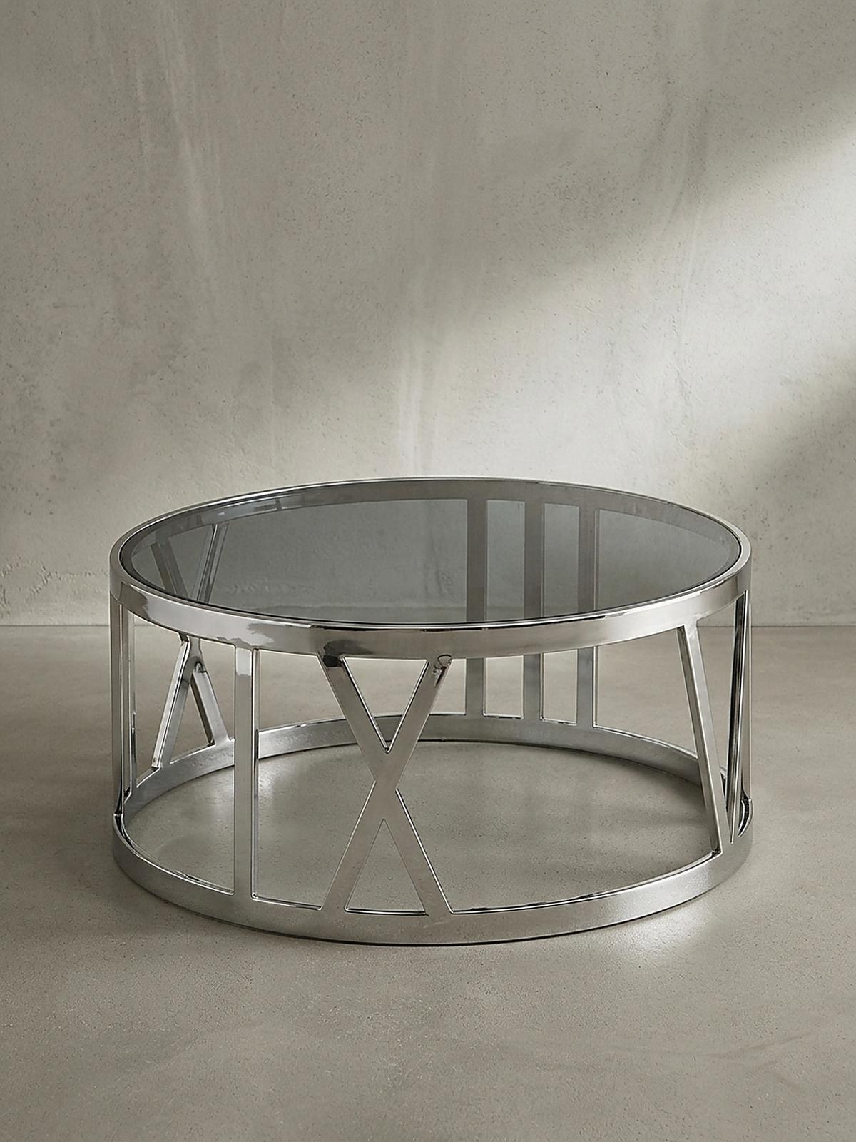 COUCHTISCH mit Glasplatte, Metallgestell, handgefertigt, Belastbarkeit 20 kg, Silber 60x60x30 cm - Silberfarben, Glas/Metall (60/60/30cm) - KADIMA DESIGN