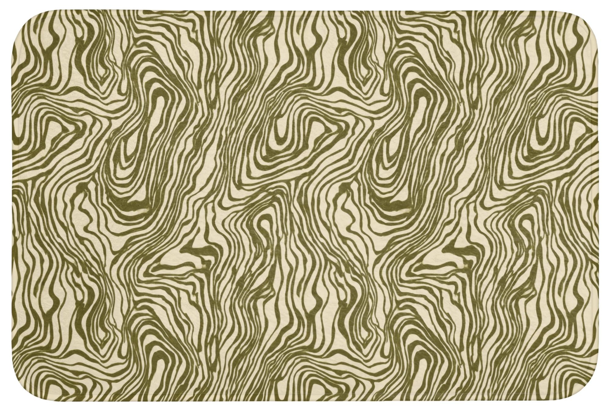 BADEMATTE Abstrakt - Marmor - Grün Badvorleger 90x60 cm - Dunkelgrün, Textil (90/60cm) - OnlyWow
