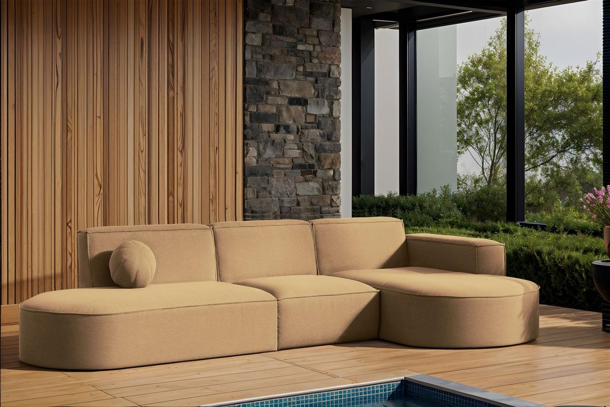 ECKSOFA Sunday - Braun, Holzwerkstoff (296/78/165cm) - Fun Möbel