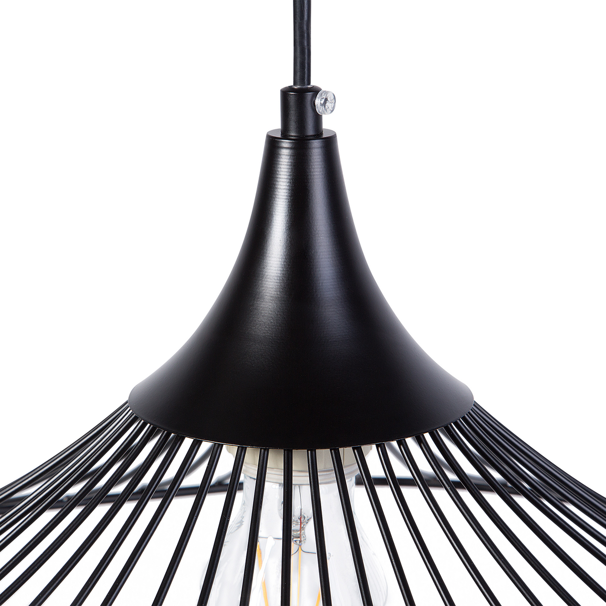 HÄNGELEUCHTE Giona 40/40/128 cm - Schwarz, Metall (40/40/128cm) - Beliani