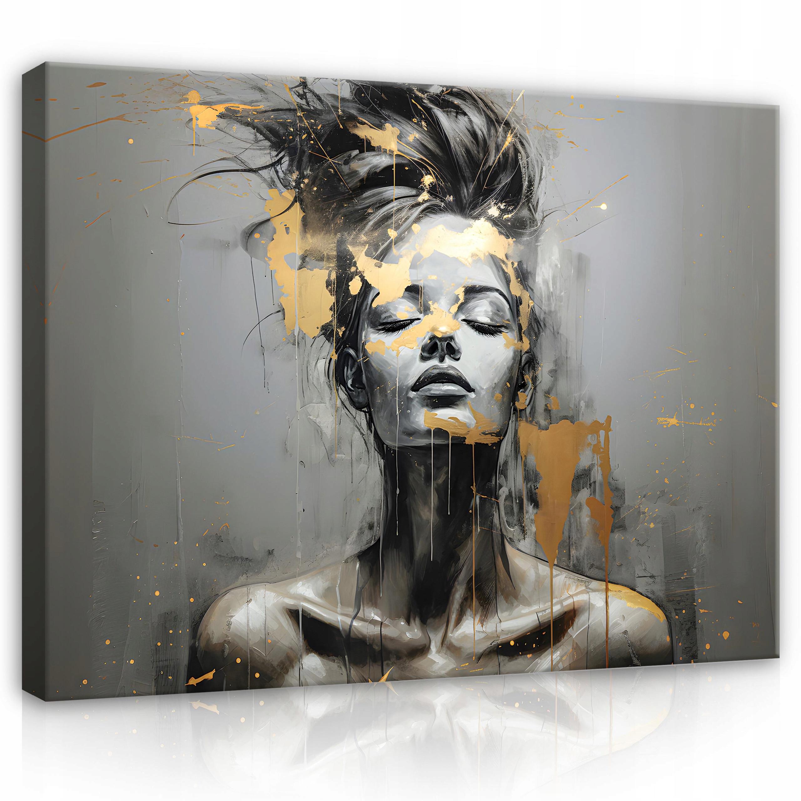LEINWANDBILD Frau Abstrakt 100x70 - Multicolor, Holzwerkstoff (100/70cm) - Wallarena