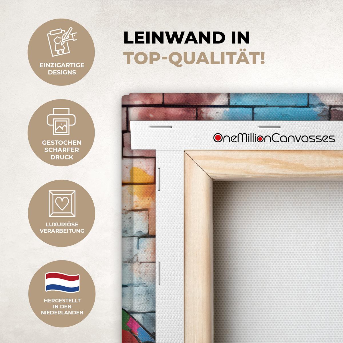 LEINWANDBILD Affe - Graffiti - Musik Deko Wohnzimmer 20x30 cm - Multicolor, Textil (20/30cm) - MuchoWow