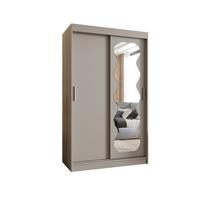 SCHIEBETÜRENSCHRANK mit Spiegel SPOTI 200/120/62 2-türig - Kaschmir/Silberfarben, Holz (120/200/62cm) - MÖBEL KRYSPOL
