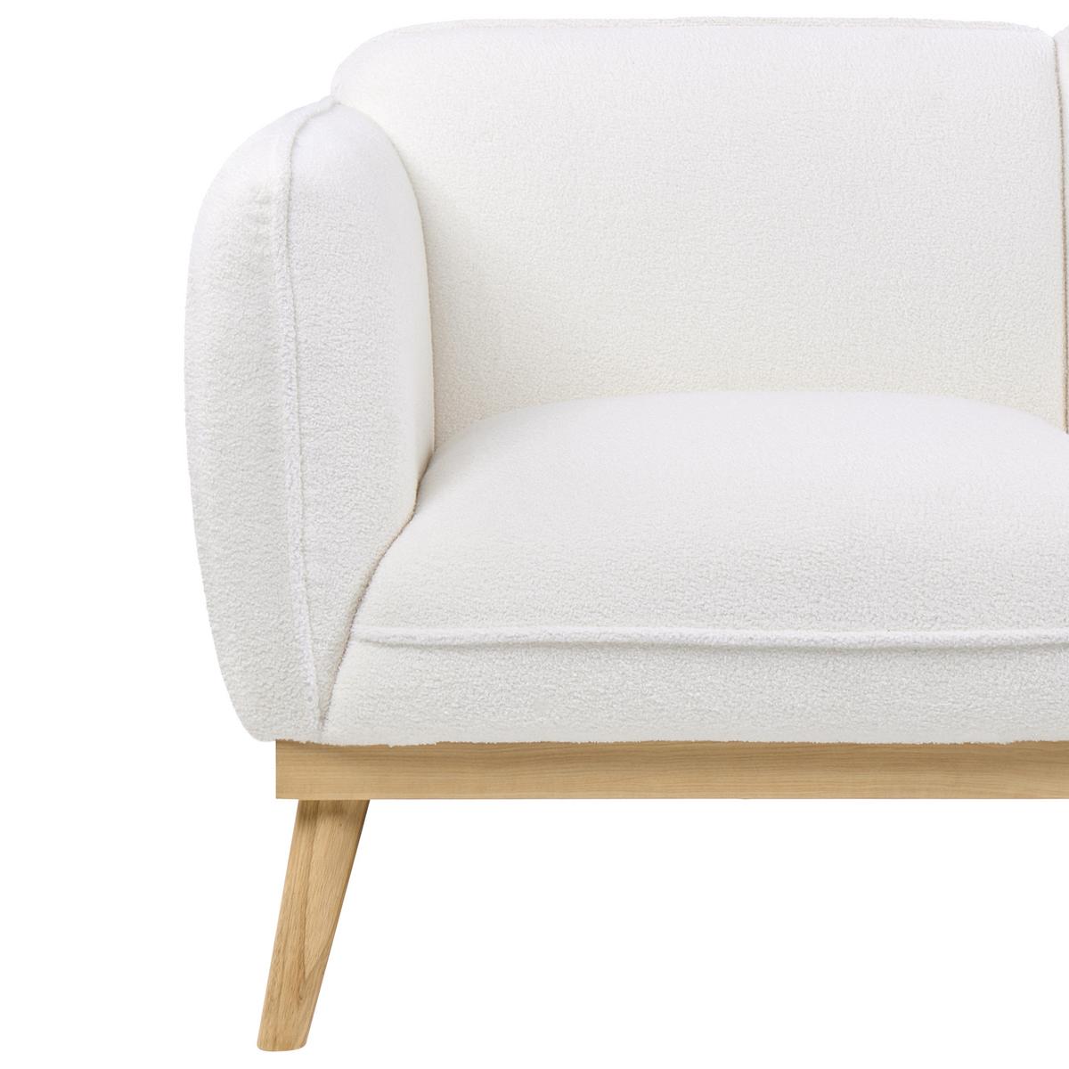 2-SITZER-SOFA Bouclé Weiß Ljung - Hellbraun, Textil (160/82/82cm) - Beliani
