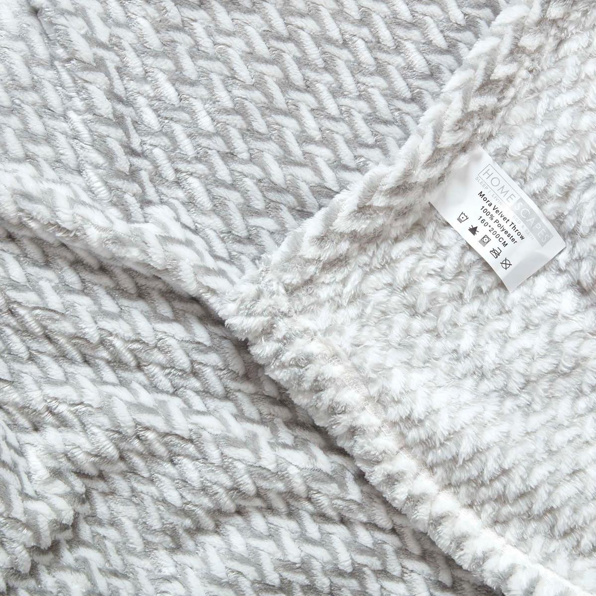 SAMT-WOHNDECKE Mora 130/160 cm, Jacquard - Grau, Textil (130/160cm) - Homescapes